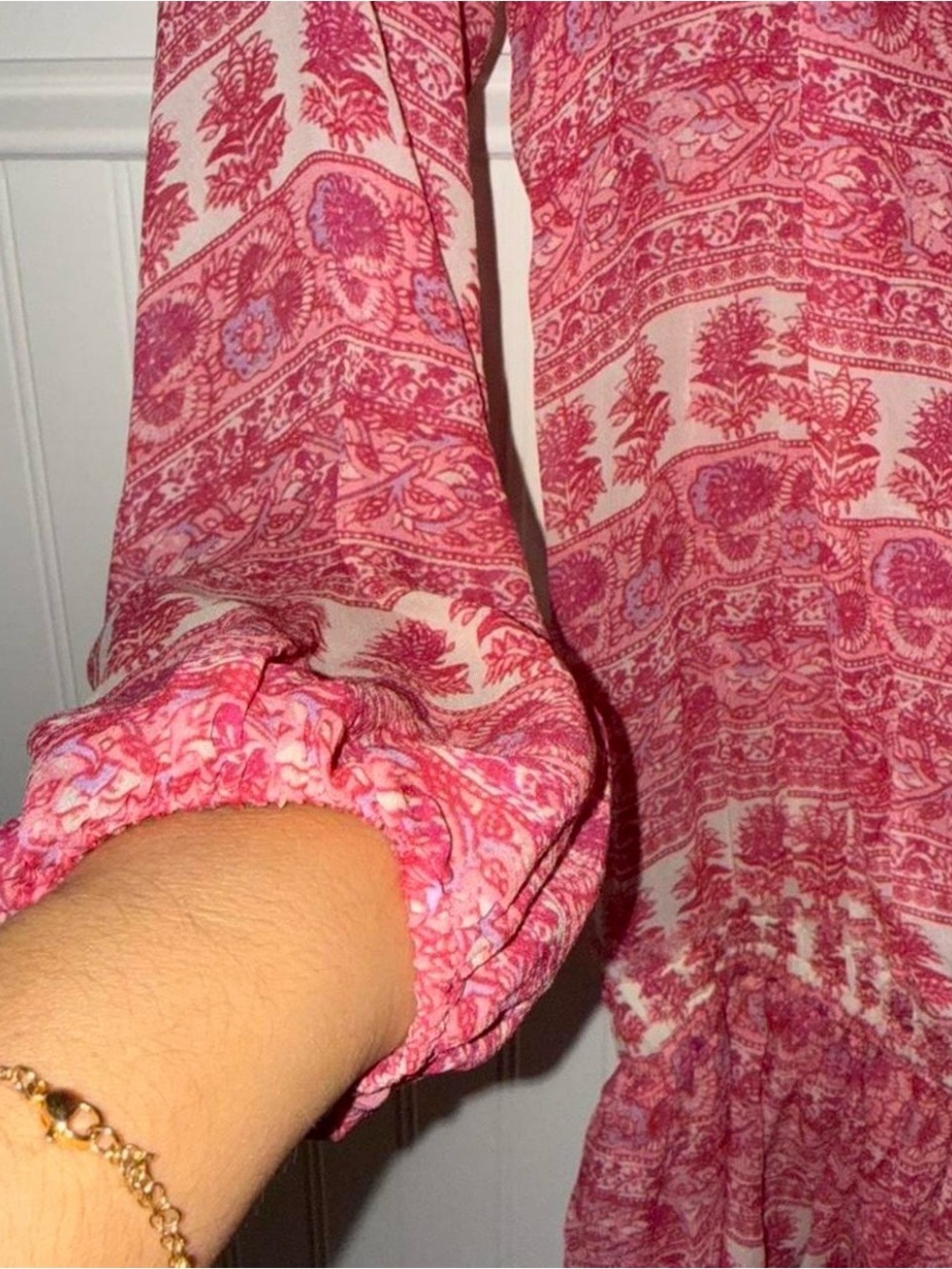 🌸 LoveShackFancy Pink Paisley Ruffle Mini Dress 🌸 - Picture 4 of 7